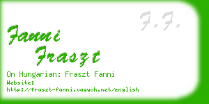 fanni fraszt business card